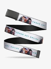 Sword Art Online Asuna & Kirito Action Pose & Logo Clamp Buckle Belt
