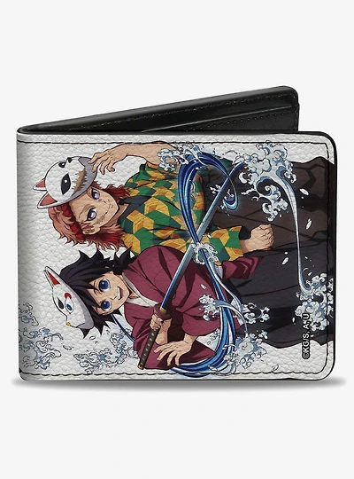 Demon Slayer Giyu & Sabito Warding Mask Pose & Logo Bifold Wallet