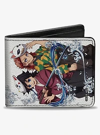 Demon Slayer Giyu & Sabito Warding Mask Pose & Logo Bifold Wallet
