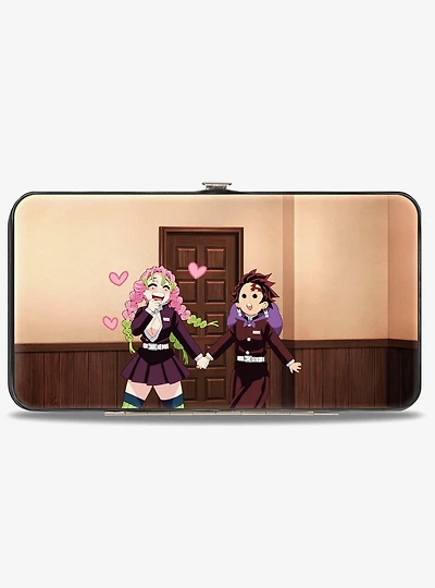 Demon Slayer Mitsuri and Tanjiro Holding Hands Poses & Logo Hinged Wallet