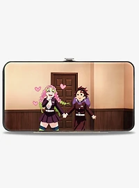Demon Slayer Mitsuri and Tanjiro Holding Hands Poses & Logo Hinged Wallet