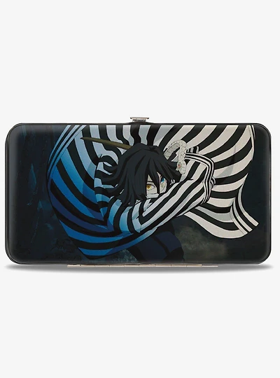 Demon Slayer Tanjiro Kamado & Obanai Iguro Poses with Logo Hinged Wallet