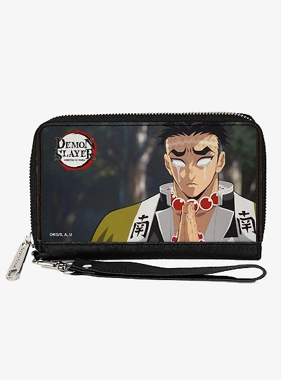 Demon Slayer Gyomei Himejima Crying Prayer Pose Zip Around Wallet