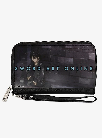 Sword Art Online Kirito Sitting Street Scene Zip Around Wallet