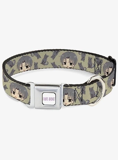 Fruits Basket Chibi Shigure & Dog Scattered Seatbelt Buckle Collar
