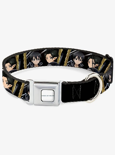 Sword Art Online Kirito Reflection Poses & Title Seatbelt Buckle Dog Collar