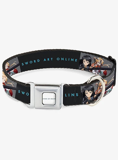 Sword Art Online Kirito & Asuna Swords Pose Logo Seatbelt Buckle Dog Collar