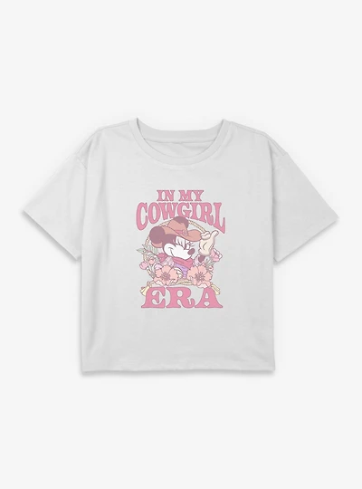 Disney Minnie Mouse My Cowgirl Era Youth Girls Boxy Crop T-Shirt