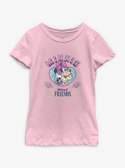 Disney Mickey & Friends Minnie Mouse With Headphones Youth Girls T-Shirt
