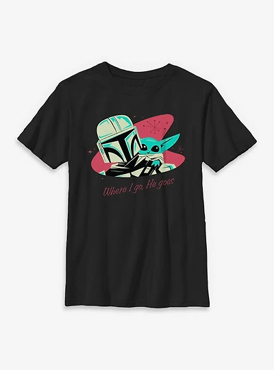 Star Wars Where We Go Mando & Grogu Youth T-Shirt