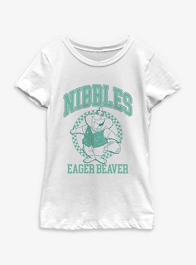Disney Pixar Zootopia Nibbles Collegiate Eager Beaver Youth Girls T-Shirt