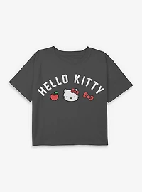Hello Kitty Apple Bow Youth Girls Boxy Crop T-Shirt