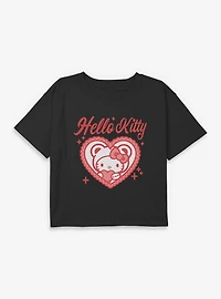 Hello Kitty Heart Dollie Youth Girls Boxy Crop T-Shirt