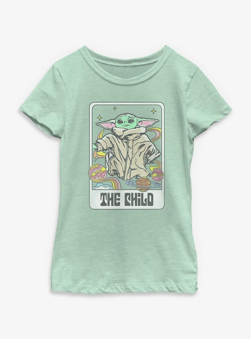 Star Wars The Mandalorian Child Space Vibes Tarot Youth Girls T-Shirt