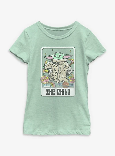 Star Wars The Mandalorian Child Space Vibes Tarot Youth Girls T-Shirt