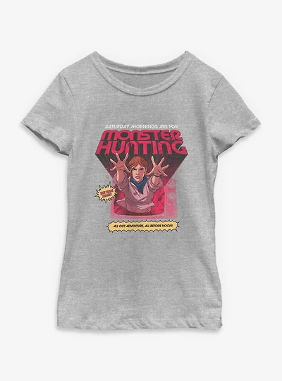 Stranger Things Sunday Mornings Are For Monster Hunting Youth Girls T-Shirt