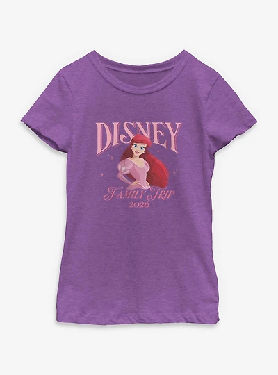 Disney Princesses Ariel Family Trip 2026 Youth Girls T-Shirt