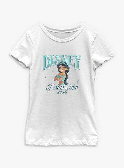 Disney Princesses Jasmine Family Trip 2026 Youth Girls T-Shirt