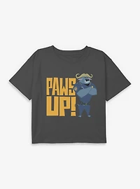 Disney Zootopia Paws Up Youth Girls Boxy Crop T-Shirt