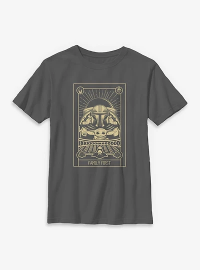 Star Wars The Mandalorian Family First Tarot Youth T-Shirt