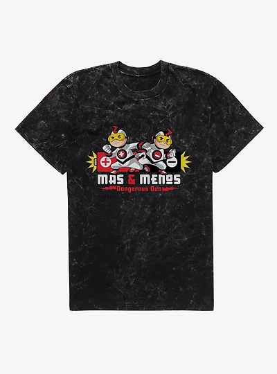 Teen Titans Mas & Menos Dangerous Duo Mineral Wash T-Shirt