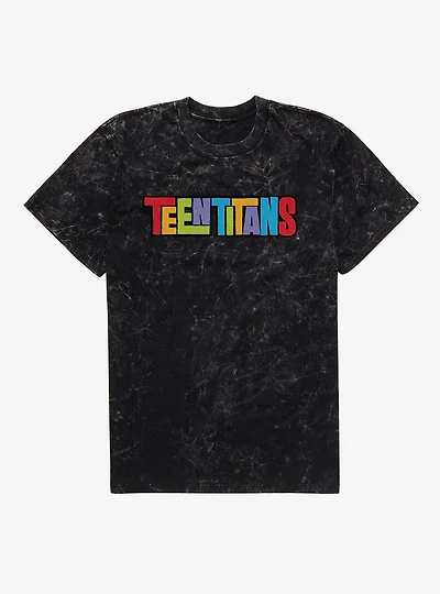 Teen Titans Logo Mineral Wash T-Shirt