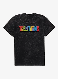 Teen Titans Logo Mineral Wash T-Shirt