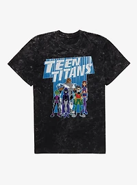 Teen Titans Group Shot Mineral Wash T-Shirt