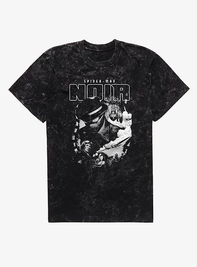 Marvel Spider-Man Noir Detective Fly On The Wall Mineral Wash T-Shirt