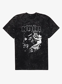 Marvel Spider-Man Noir Detective Fly On The Wall Mineral Wash T-Shirt