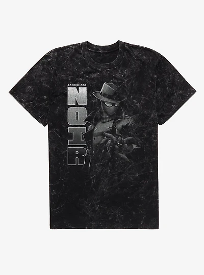 Marvel Spider-Man Noir Dramatic Collage Mineral Wash T-Shirt