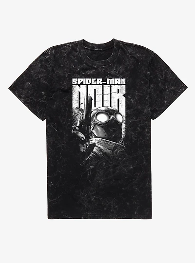 Marvel Spider-Man Noir Portrait Mineral Wash T-Shirt