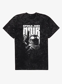 Marvel Spider-Man Noir Portrait Mineral Wash T-Shirt