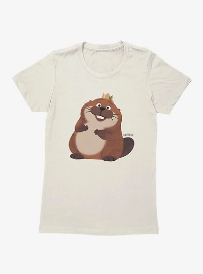 Disney Pixar Hoppers Happy King George Beaver Womens T-Shirt