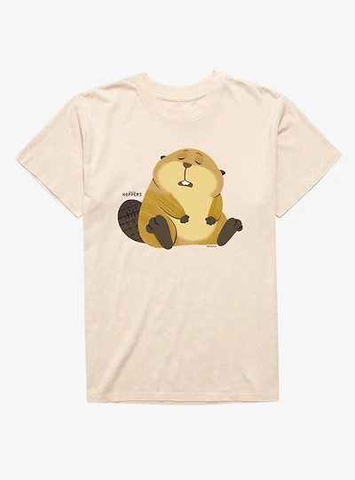 Disney Pixar Hoppers Sleepy Loaf Beaver Mineral Wash T-Shirt
