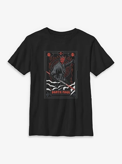 Star Wars Darth Maul Stance Tarot Youth T-Shirt