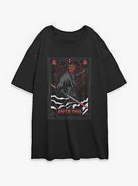 Star Wars Darth Maul Stance Tarot Womens Oversized T-Shirt