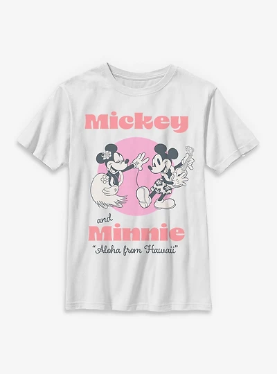 Disney Mickey Mouse & Minnie Aloha From Hawaii Youth T-Shirt