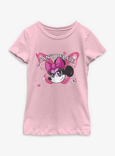 Disney Minnie Mouse Can't Relate Y2K Butterfly Youth Girls T-Shirt