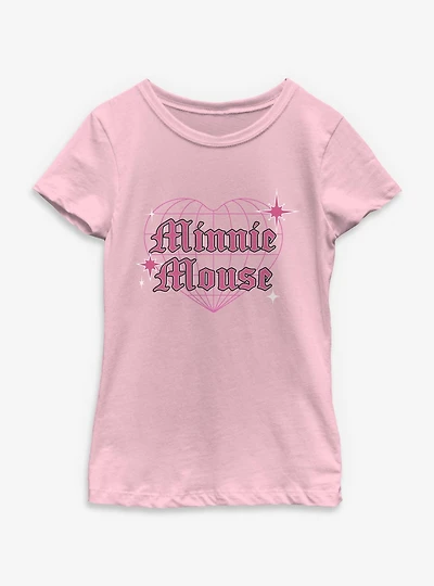 Disney Minnie Mouse Cyber Heart Y2K Youth Girls T-Shirt