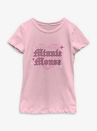 Disney Minnie Mouse Cyber Heart Y2K Youth Girls T-Shirt