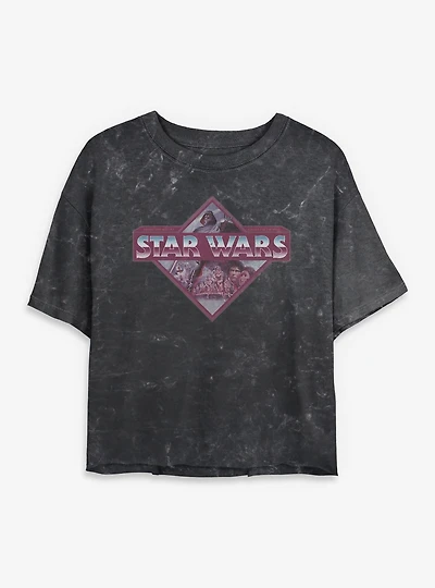Star Wars Cade Vintage Style Mineral Wash Womens Crop T-Shirt
