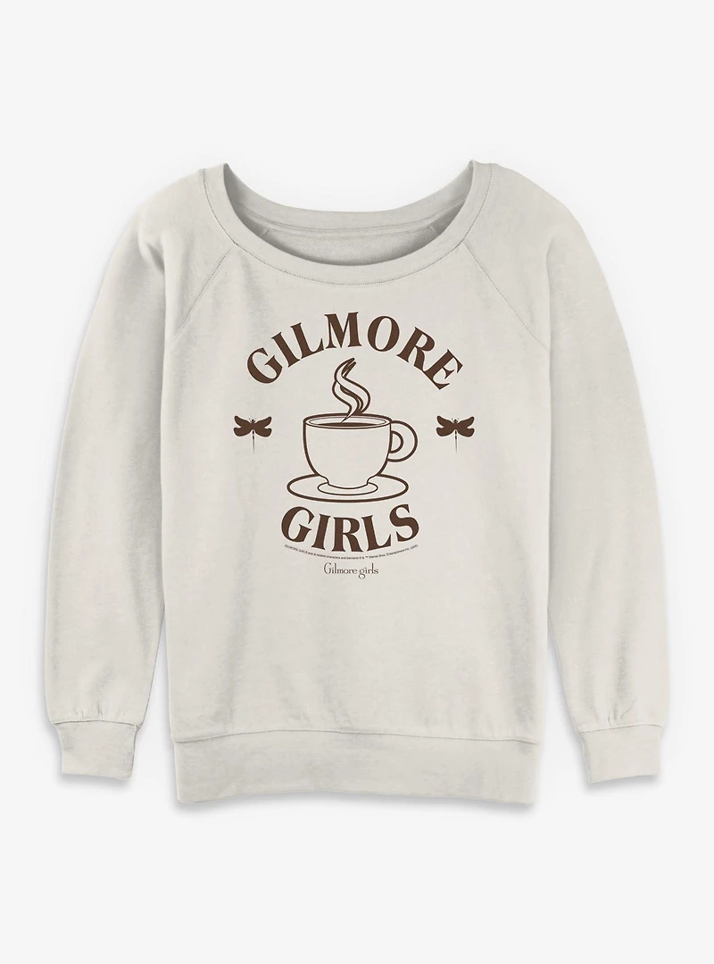Gilmore Girls Coffee Dragonfly Womens Slouchy Sweatshirt