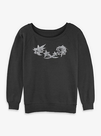 Disney Kingdom Hearts Cave Scribbles Womens Slouchy Sweatshirt