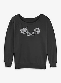 Disney Kingdom Hearts Cave Scribbles Womens Slouchy Sweatshirt