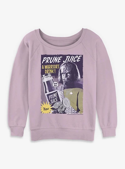 Star Trek Worf Prune Juice Womens Slouchy Sweatshirt