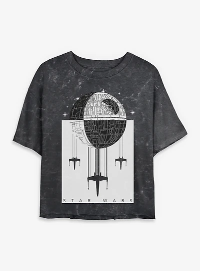 Star Wars Death Battle Mineral Wash Womens Crop T-Shirt