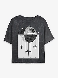 Star Wars Death Battle Mineral Wash Womens Crop T-Shirt