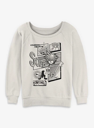 Disney Kingdom Hearts Sora Key Pages Womens Slouchy Sweatshirt