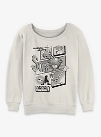 Disney Kingdom Hearts Sora Key Pages Womens Slouchy Sweatshirt